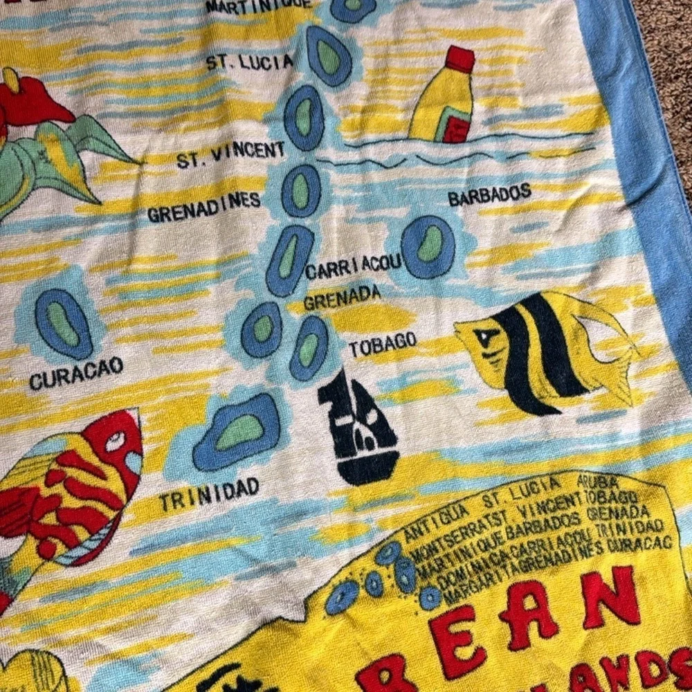 Vintage The Caribbean Islands beach towel